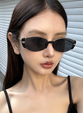 【小棕镜】复古猫眼墨镜女高级感金属框个性小框防紫外线太阳镜潮