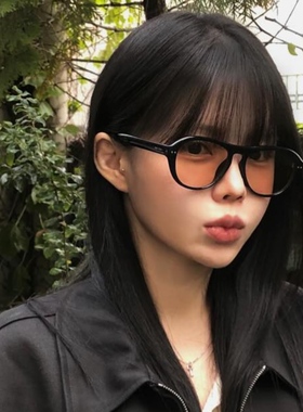 MELIYA韩国ins复古辣妹茶色gm墨镜高级感大脸显瘦防晒太阳眼镜女
