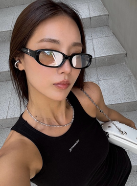 MELIYA韩版TR90猫眼框眼镜架女黑色方框可配度数y2k辣妹近视眼镜