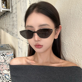 MELIYA2025春夏新款 复古猫眼墨镜女高级感方圆脸小棕镜太阳镜防晒