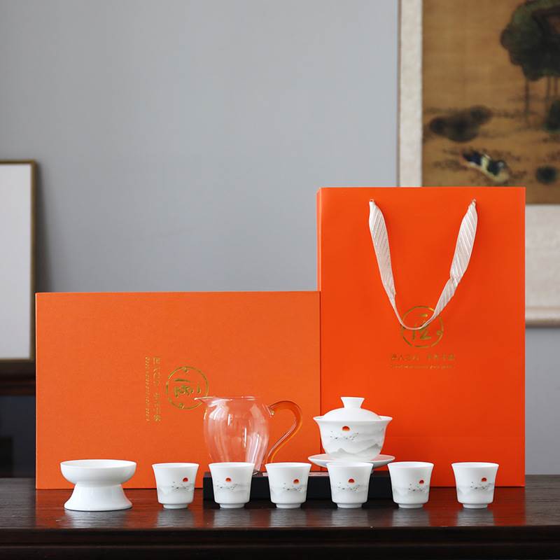 高档茶具套装礼盒商务茶具白瓷