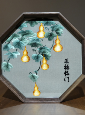 纯手工苏绣双面绣葫芦摆件