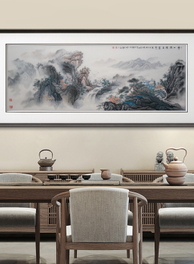 苏绣千山浓绿纯手工刺绣装饰画