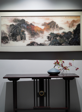 客厅书房新中式纯手工刺绣苏绣