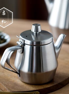 尖货。日本进口仔犬印18-8不锈钢茶壶磨砂质感复古ins红茶壶水壶