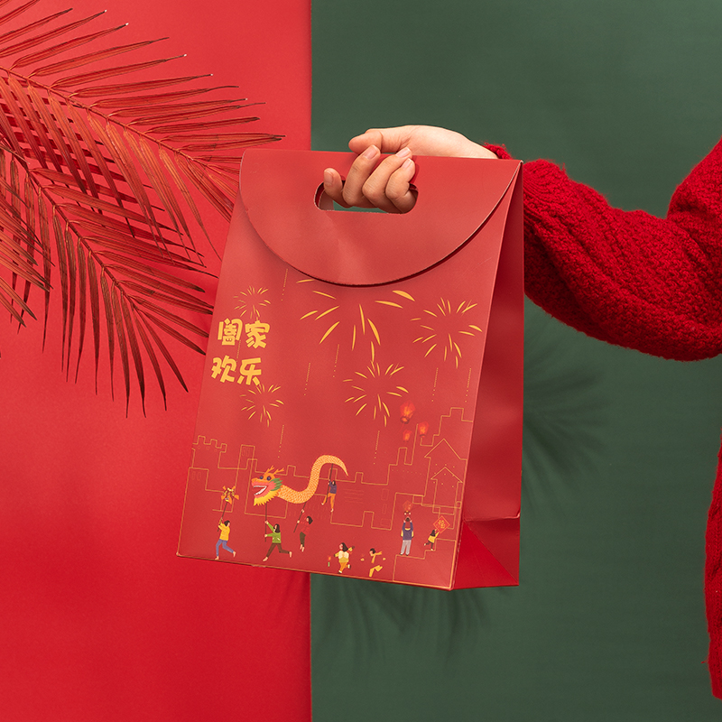 龙年春节森屿叶礼品袋礼盒