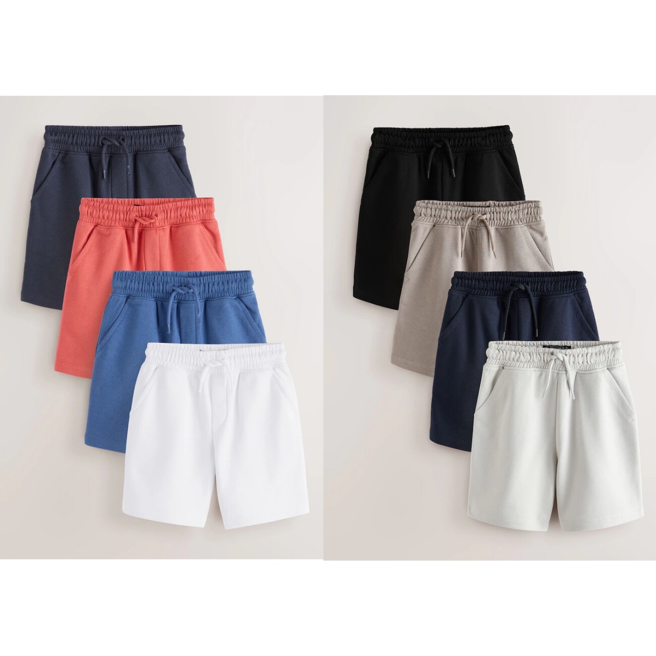 英国NEXT亲子装 26夏新男童大男纯色橡筋腰基础款柔软运动裤 短裤