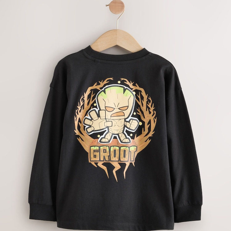 next黑色MarvelGroot卡通卫衣