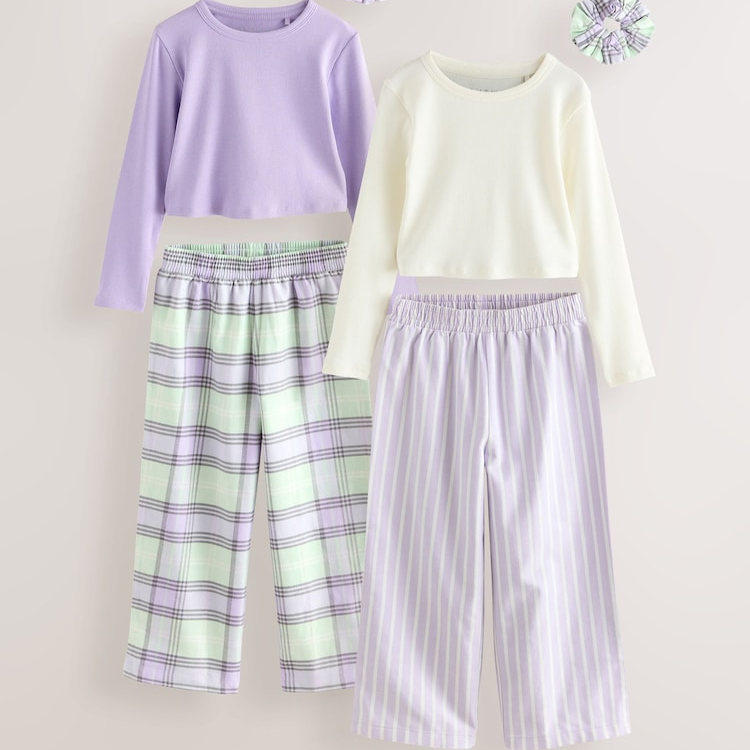 NEXT绿色方格印花长袖居家服睡衣