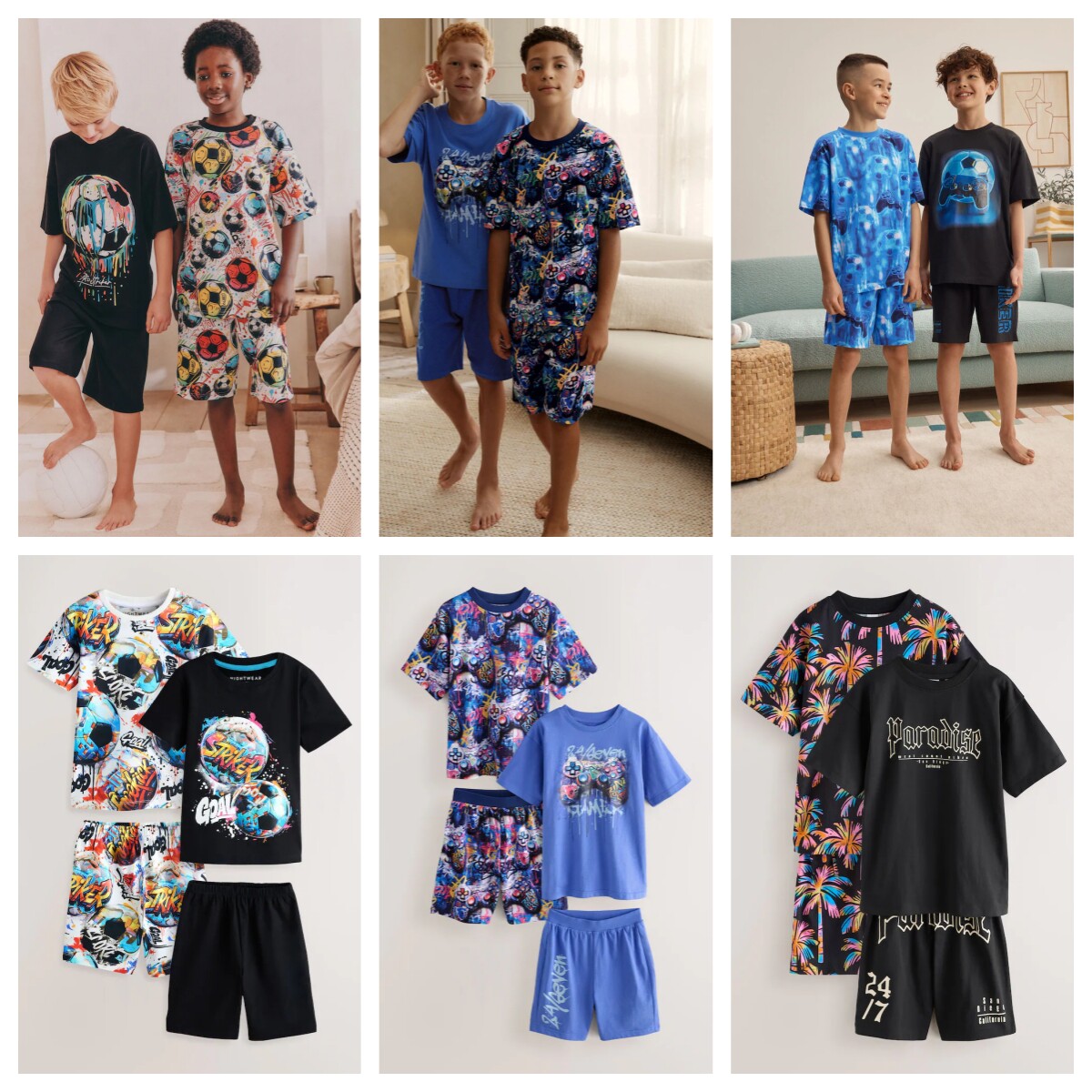 NEXT游戏元素印花短袖居家服睡衣