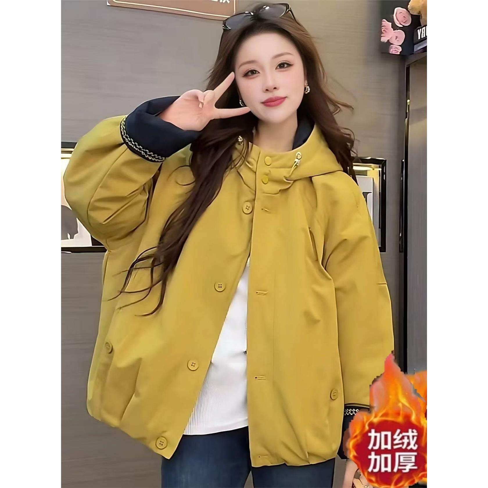 韩版连帽棉服女加绒加厚外套2025秋冬时尚休闲拼接棉衣显瘦保暖衣,个性定制/设计服务/DIY,棉服工装,淘宝优惠券,粉丝福利购,淘宝优惠卷