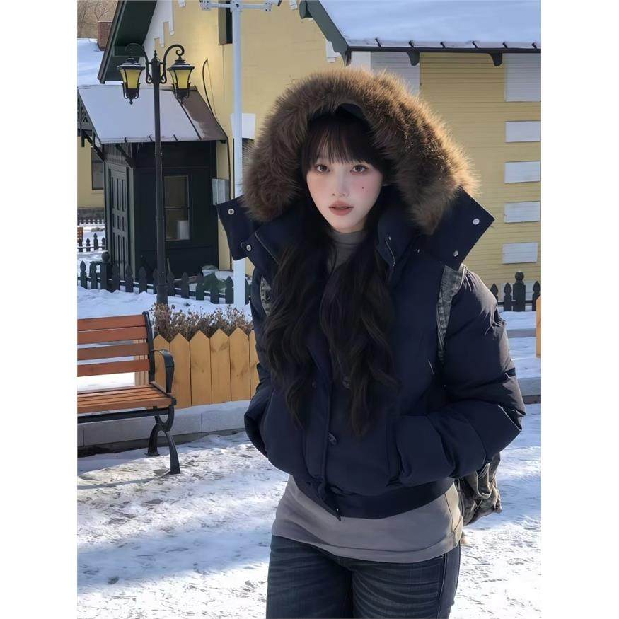 菲奥娜藏青色短款小个子棉服女2025冬季新款高级显瘦棉衣加厚外套,个性定制/设计服务/DIY,棉服工装,淘宝优惠券,粉丝福利购,淘宝优惠卷