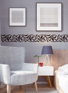 44cm-102cm墙绘画画模板装饰DIY工具镂空镂印板壁画背景腰线 S321