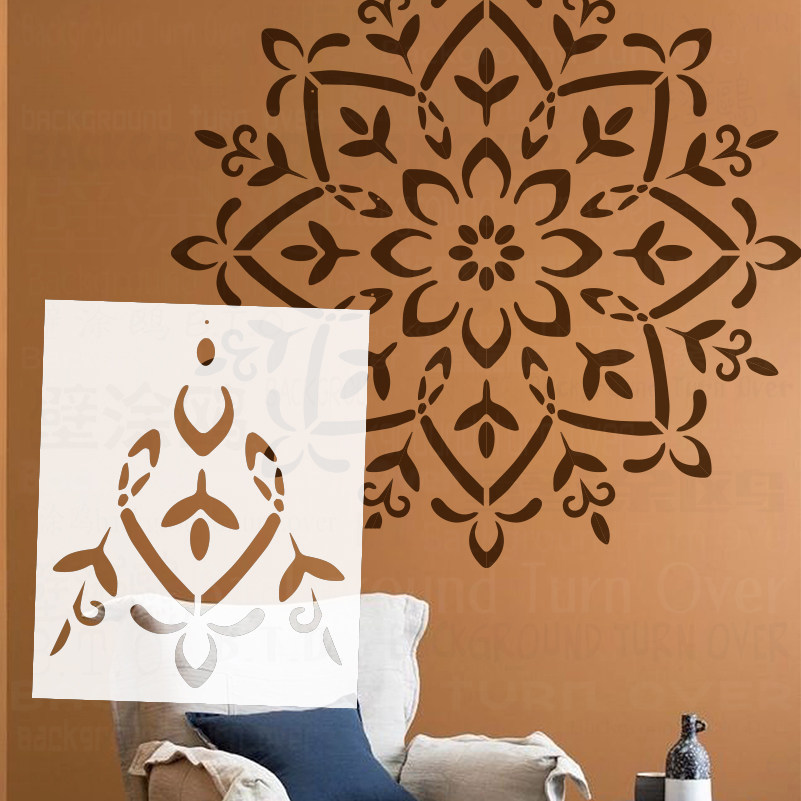 70cm-110cm模板墙绘画画DIY工具镂空墙体画喷漆镂印曼陀罗花 S079,玩具/童车/益智/积木/模型,白模填色/模具彩绘/石膏娃娃,淘宝优惠券,粉丝福利购,淘宝优惠卷