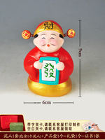 Tianjin Niren Zhang colored clay figurine doll, Prosperity doll, attracting wealth and treasures, folk characteristic handicraft decorative item, portable gift thumbnail 5