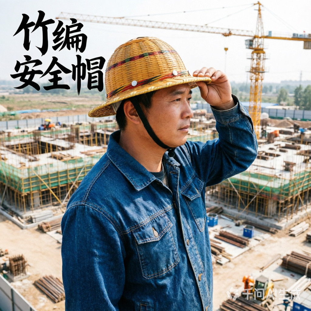 竹编安全帽建筑工地施工透气式遮头部防护用品