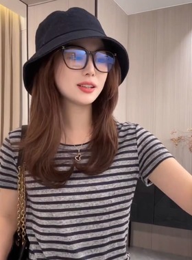 kokokaaran/可可咔伦25早春时尚洋气条纹圆领短袖T恤SH250107