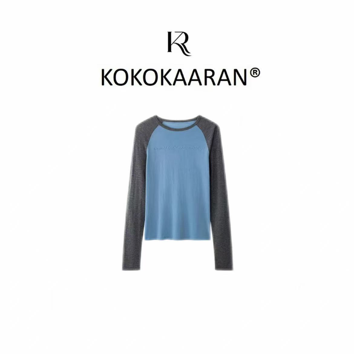 kokokaaran/可可咔伦简约圆领舒适针织衫百搭春秋上衣26ss264