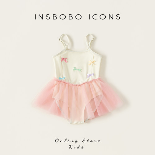 INSbobo网纱吊带三角连体泳衣