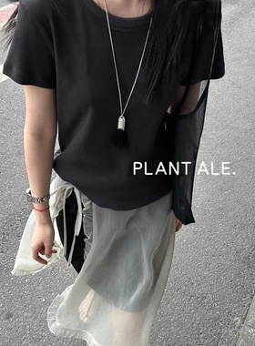 夏款百搭显瘦正肩短袖T恤一辣妹修身短款小个子上衣罗纹女生E573