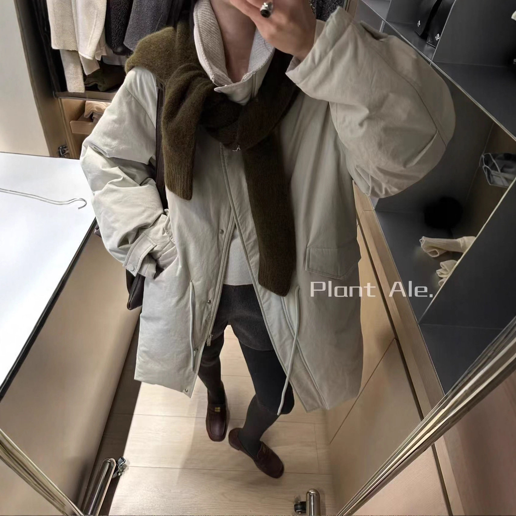 PlantAle高品质白鹅绒长款羽绒衣