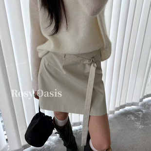 新款 韩系时尚 不规则系带西装 半身裙一2026春季 6S154 包臀短裙女装