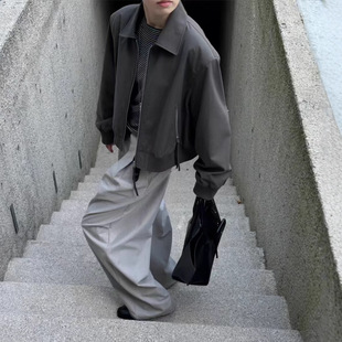 现货折扣一PLANT ALE垫肩设计短款翻领外套女休闲百搭复古2025新