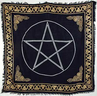 Gold Bordered Pentagram Altar Cloth 金五芒星 牌罗塔 祭坛桌布