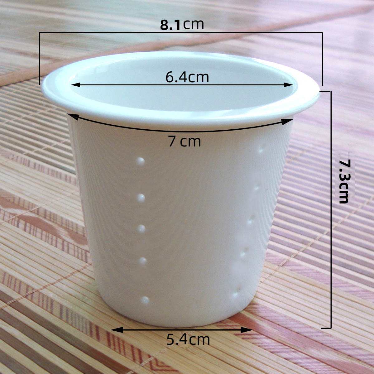 白色陶瓷圆形茶滤茶水分离图片