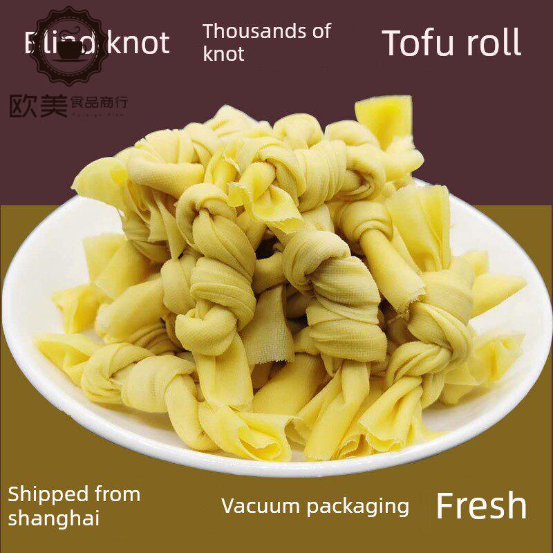 上海特产薄百叶结豆腐皮新鲜1000克千张结纯手工豆皮结豆腐卷包邮