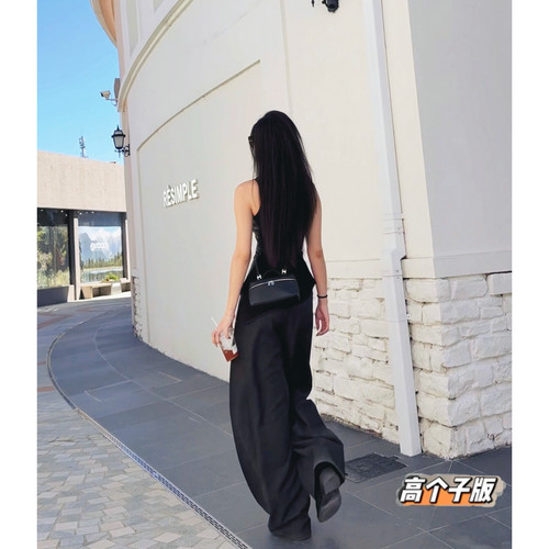 高腰原创猫猫家长裤加长女裤