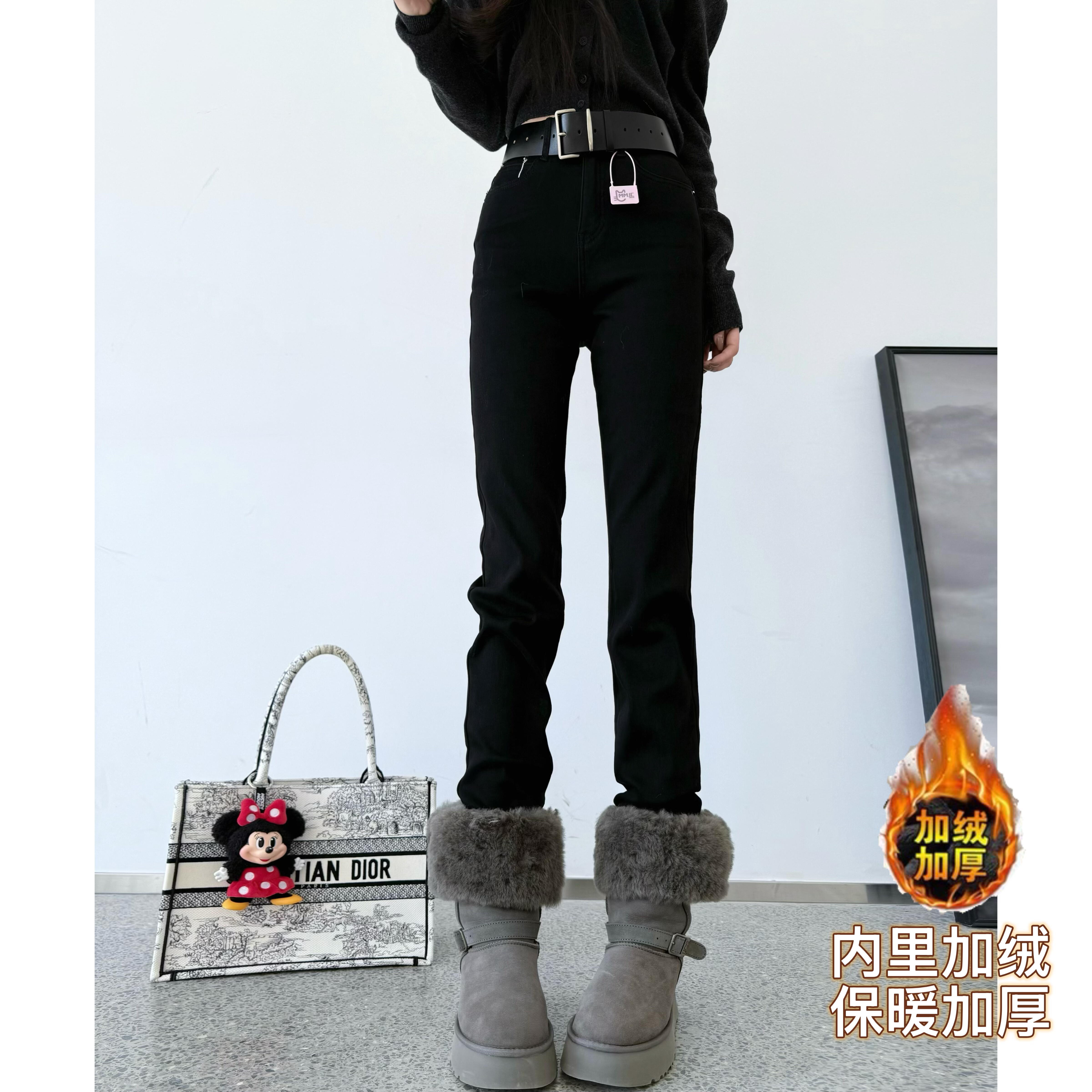 直筒长裤厚牛仔秋冬加长女裤