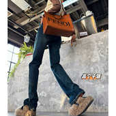 烟管直筒裤 阔腿裤 女春夏175高个子显瘦高腰窄版 猫猫家加长牛仔裤