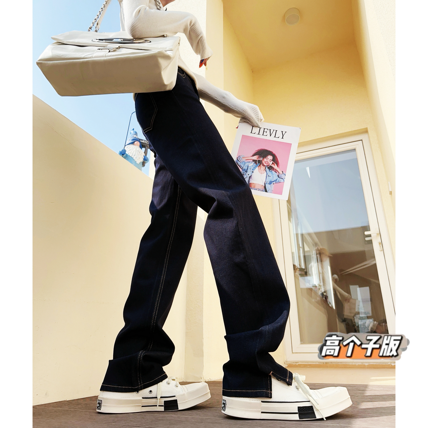 直筒长裤常规四面弹力春加长女裤