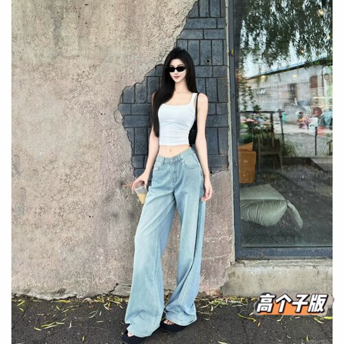 高个子条纹宽松盖袋阔腿裤