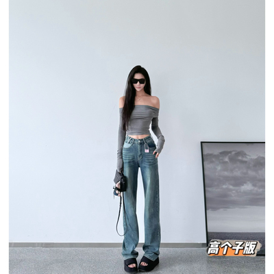 直筒长裤常规牛仔秋冬加长女裤