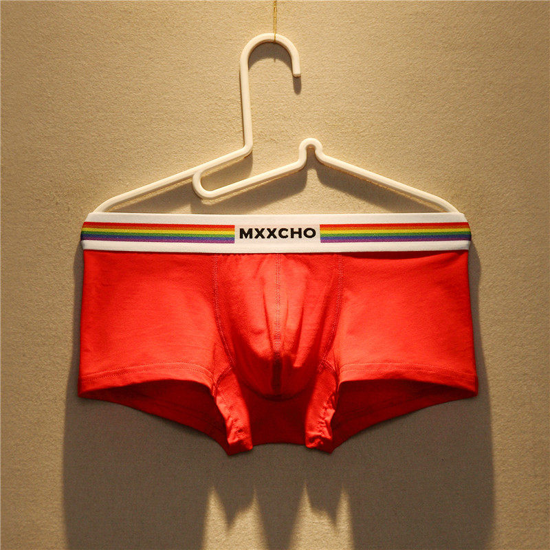 MXXCHO个性彩虹腰带内裤男低腰性感纯棉透气四角裤青年潮流平角裤,女士内衣/男士内衣/家居服,男平角内裤,淘宝优惠券,粉丝福利购,淘宝优惠卷