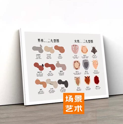 生殖九型挂画医院私密艺术装饰画