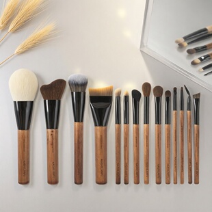 沧州14支原木化妆刷全套眼部刷动物毛套装修容腮红刷眼影美妆工具