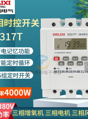 德力西KG317T三相时控开关380V水泵增氧机电机定时器鱼塘蒸饭柜3p
