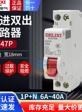 德力西1P+N空气开关DZ47P单极双线断路器32A空开双进双出电闸20a