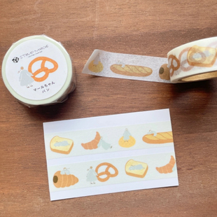 分装胶带 日本stamp marche牛角包面包甜品女孩和纸胶带手帐素材