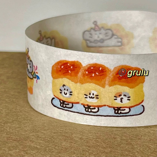 分装胶带 grulu和纸胶带猫猫面包手帐胶带干杯拉拉队和纸胶带分装