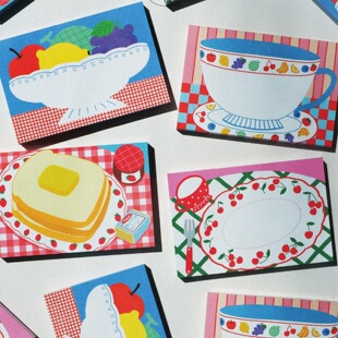 分装便签 韩国fruitfries便签复古水果甜点蛋糕手账素材便签分装