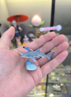 正版散货 海洋堂 深海生物 场景微缩模型摆件 扭蛋鲸鲨 潜水员