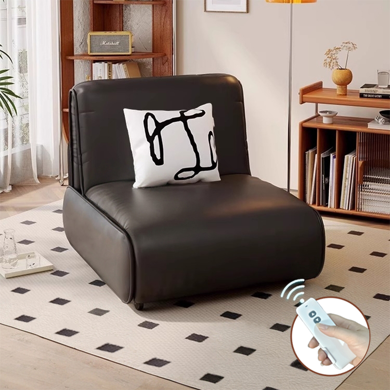 智能电动沙发床折叠小户型两用单人多功能真皮全自动2025网红新款