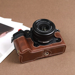 适用于微单相机包XT5保护套油皮底座配件直取电池斜挎富士相机包