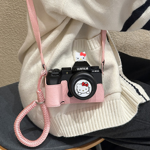 S10相机包微单少女风卡通斜挎包粉手绳便携 适用富士XS10保护套X