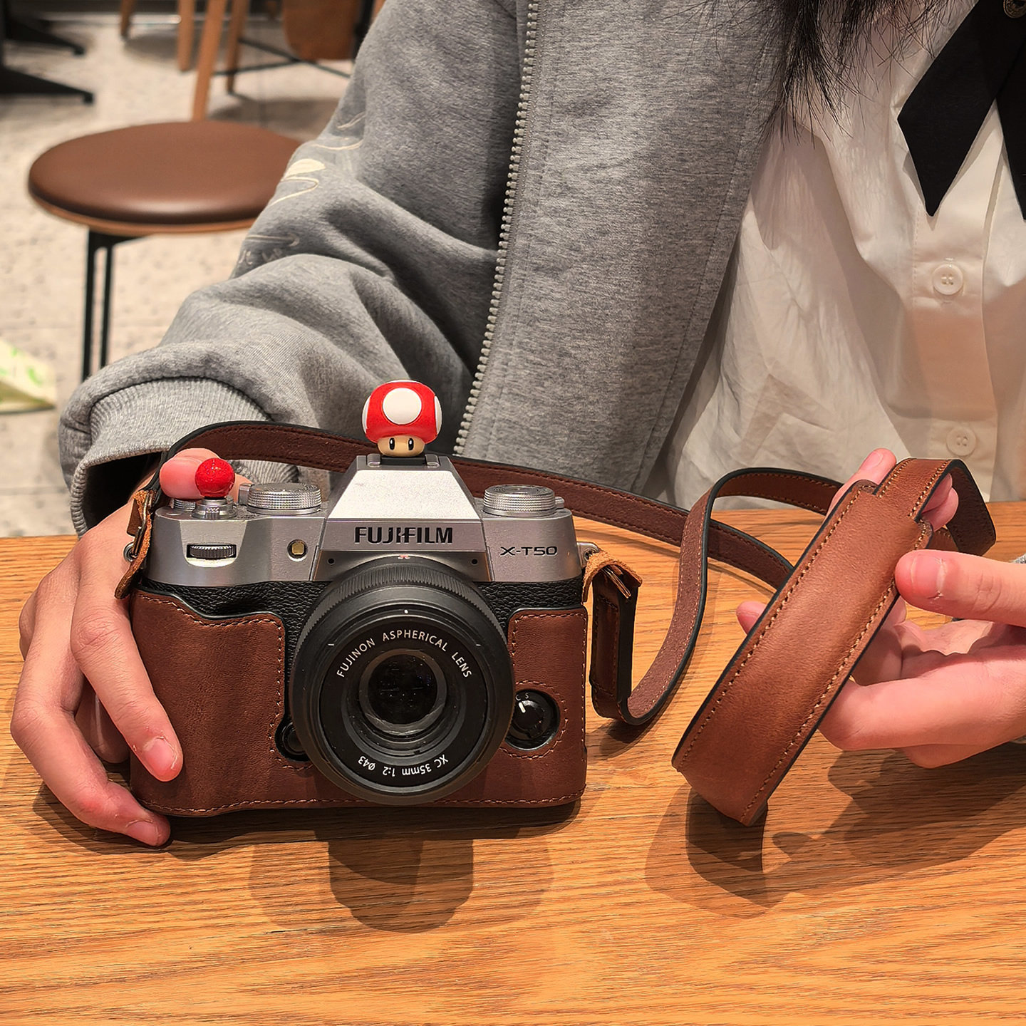 富士真皮保护套XT30三代二代适用XM5相机包xs20配件XT50皮套壳xt5
