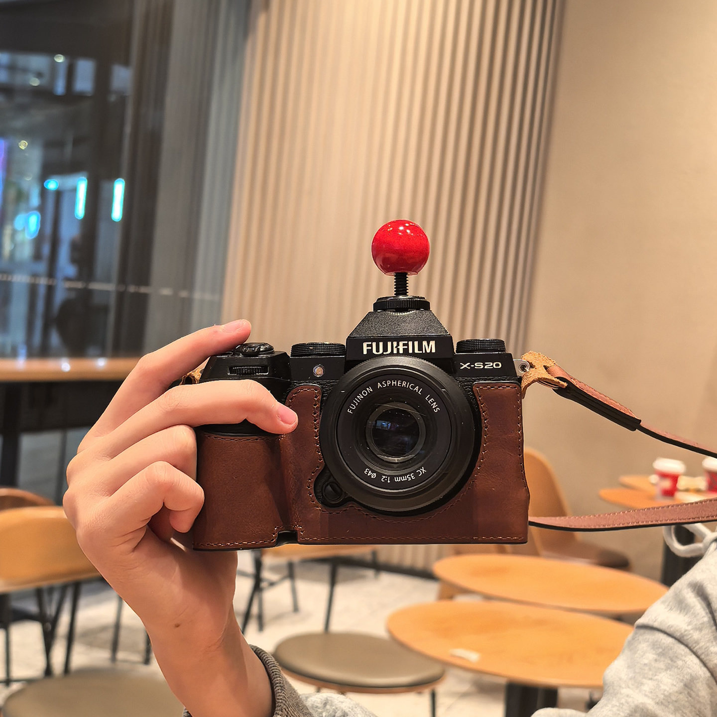 富士XS20保护套XT30三代二代适用于XM5相机包配件XT50真皮套壳xt5